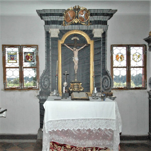 Altar der Haus­kapelle im 2. Ober­geschoß